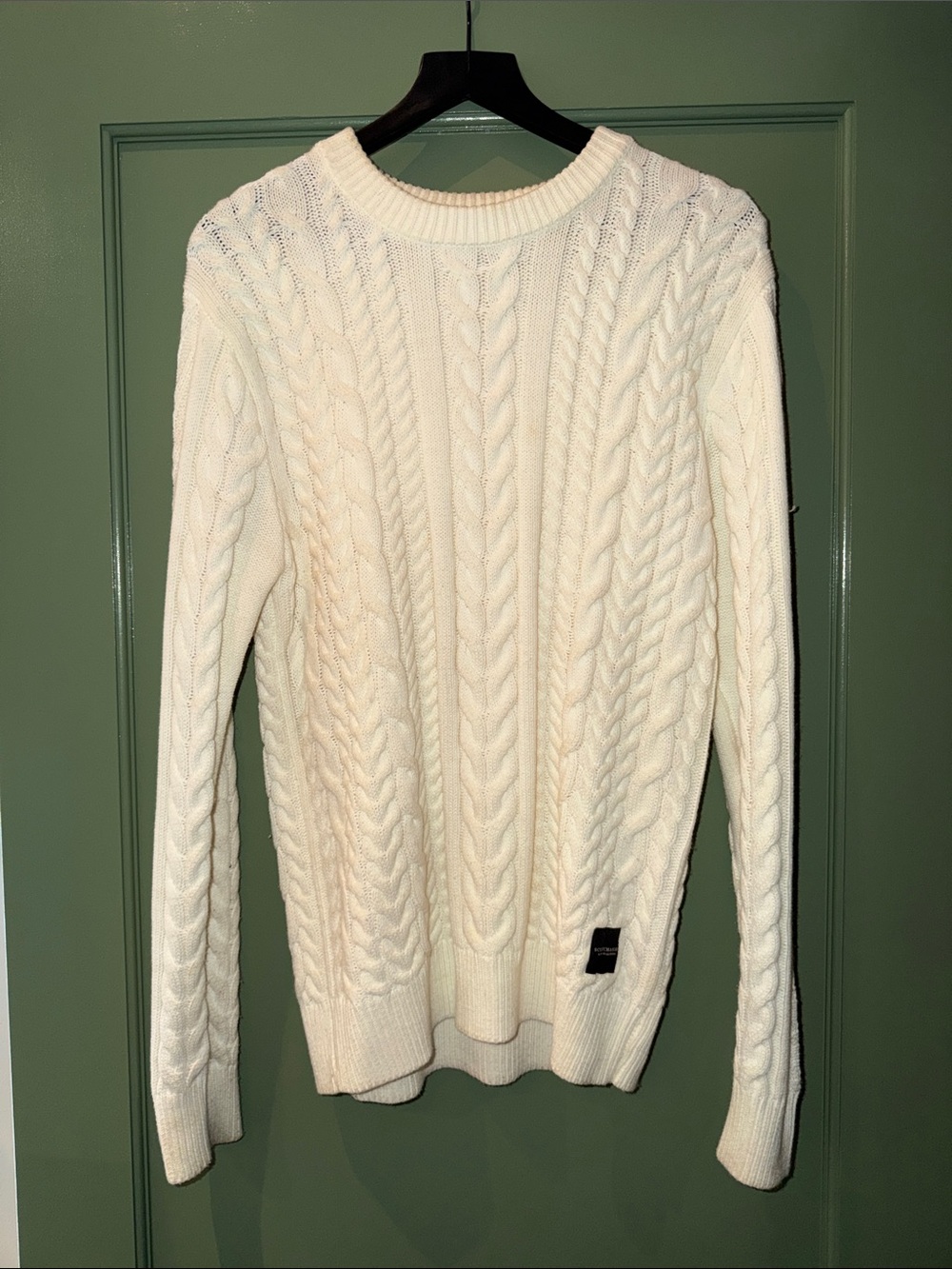 Scotch & Soda Cream Cable-Knit Crewneck Sweater